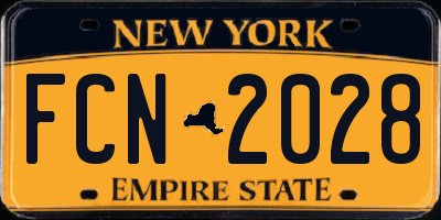 NY license plate FCN2028