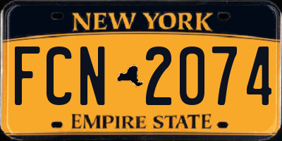 NY license plate FCN2074