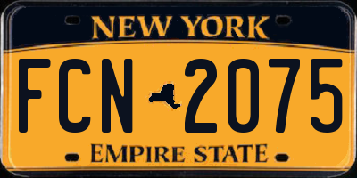 NY license plate FCN2075
