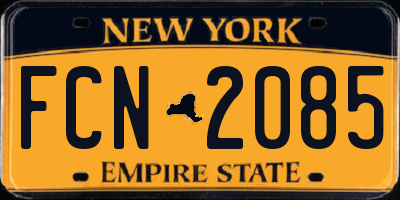 NY license plate FCN2085