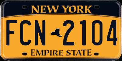 NY license plate FCN2104