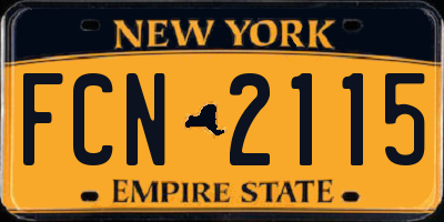 NY license plate FCN2115