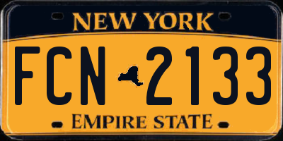 NY license plate FCN2133