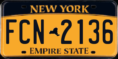 NY license plate FCN2136