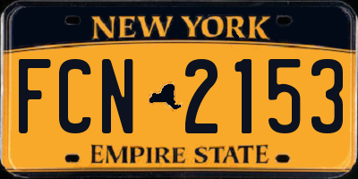 NY license plate FCN2153