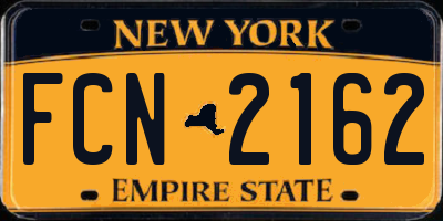 NY license plate FCN2162