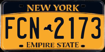 NY license plate FCN2173