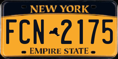 NY license plate FCN2175