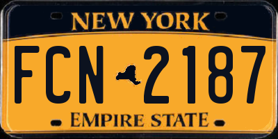 NY license plate FCN2187