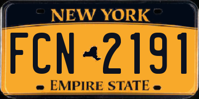 NY license plate FCN2191