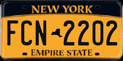NY license plate FCN2202