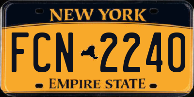 NY license plate FCN2240