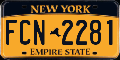 NY license plate FCN2281