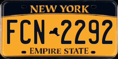 NY license plate FCN2292