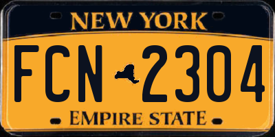 NY license plate FCN2304