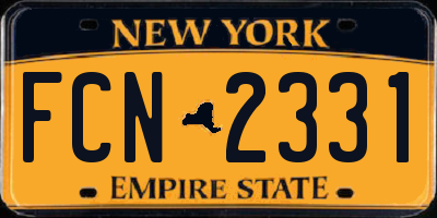 NY license plate FCN2331