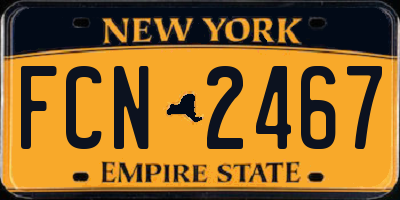 NY license plate FCN2467