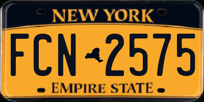 NY license plate FCN2575