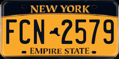 NY license plate FCN2579