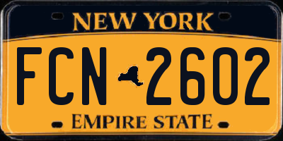 NY license plate FCN2602