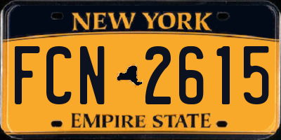 NY license plate FCN2615