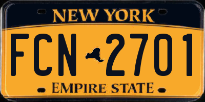 NY license plate FCN2701