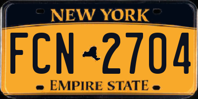 NY license plate FCN2704