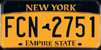 NY license plate FCN2751