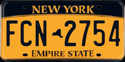 NY license plate FCN2754