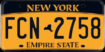 NY license plate FCN2758