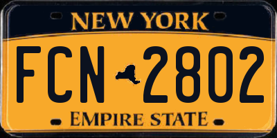 NY license plate FCN2802
