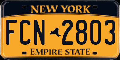 NY license plate FCN2803