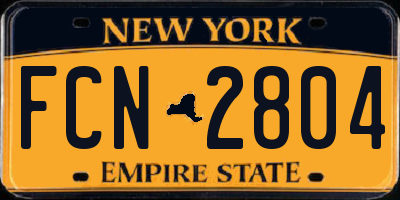 NY license plate FCN2804