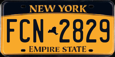 NY license plate FCN2829