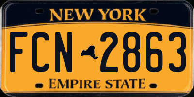 NY license plate FCN2863