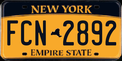 NY license plate FCN2892