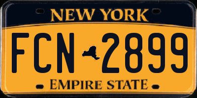 NY license plate FCN2899