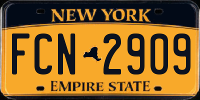 NY license plate FCN2909