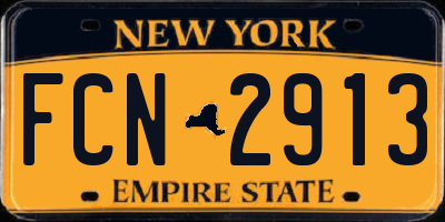 NY license plate FCN2913