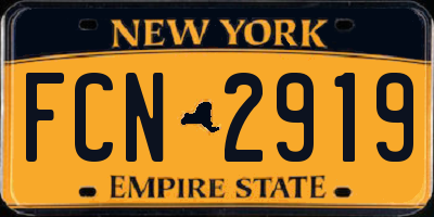 NY license plate FCN2919