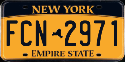 NY license plate FCN2971