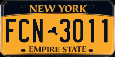 NY license plate FCN3011