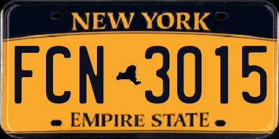 NY license plate FCN3015