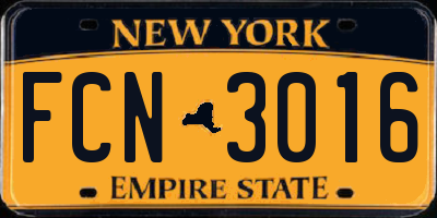 NY license plate FCN3016