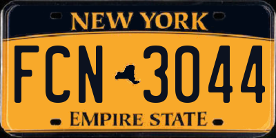 NY license plate FCN3044