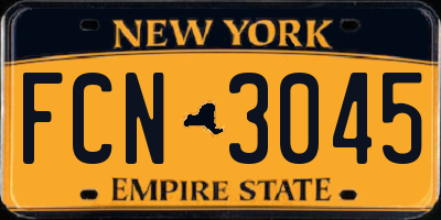NY license plate FCN3045