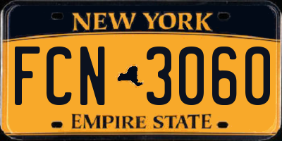 NY license plate FCN3060