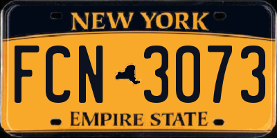 NY license plate FCN3073