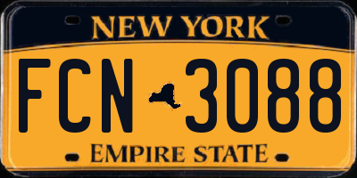 NY license plate FCN3088