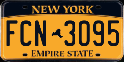 NY license plate FCN3095